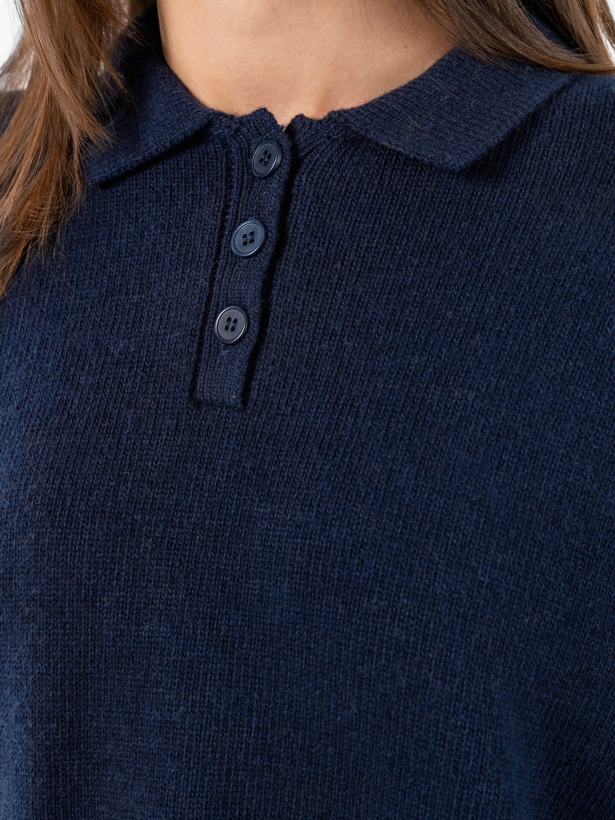 Løøv Pine Polo Knit Sweater Navy