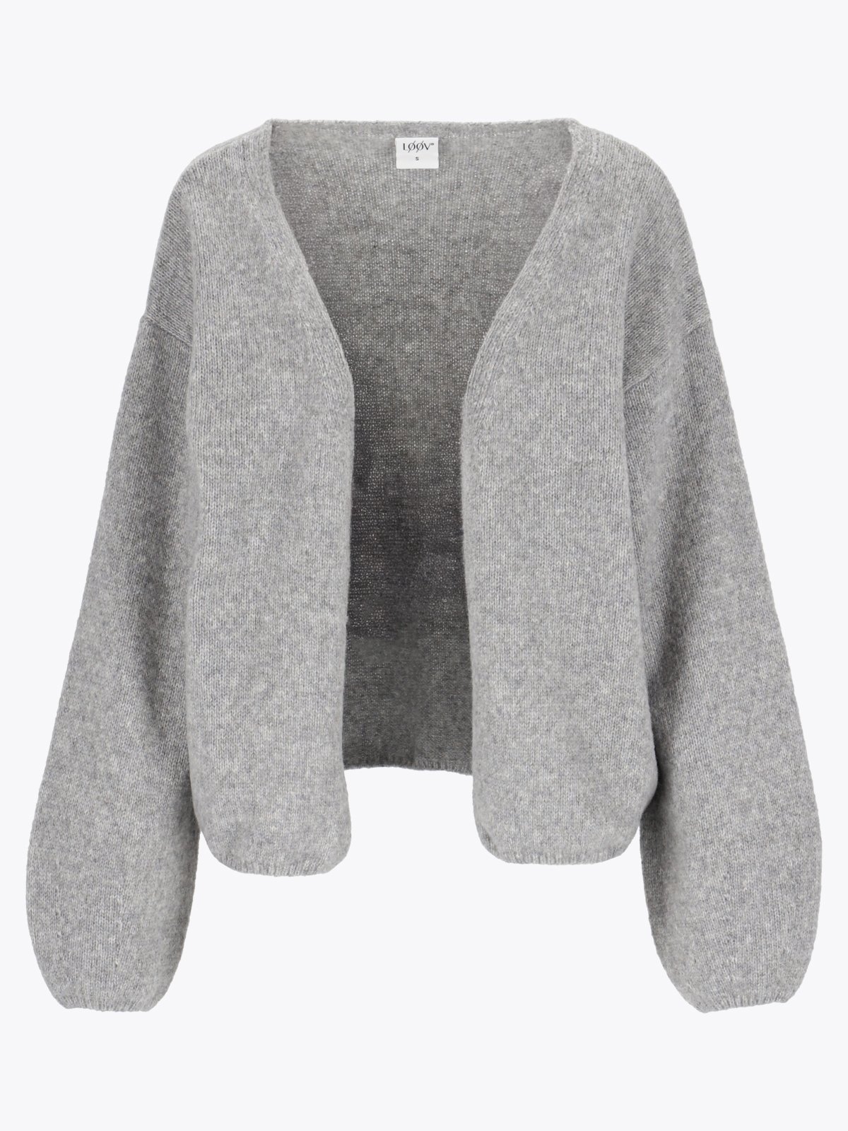 Løøv Dahlia Open Cardigan Light Grey Melange