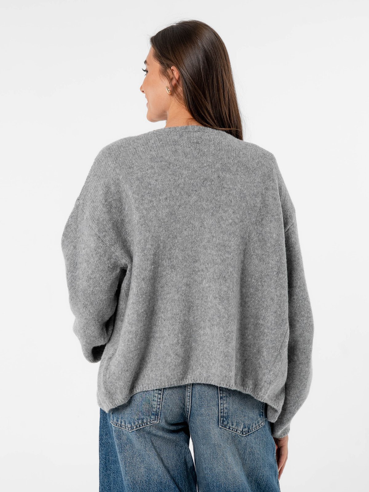 Løøv Dahlia Open Cardigan Light Grey Melange