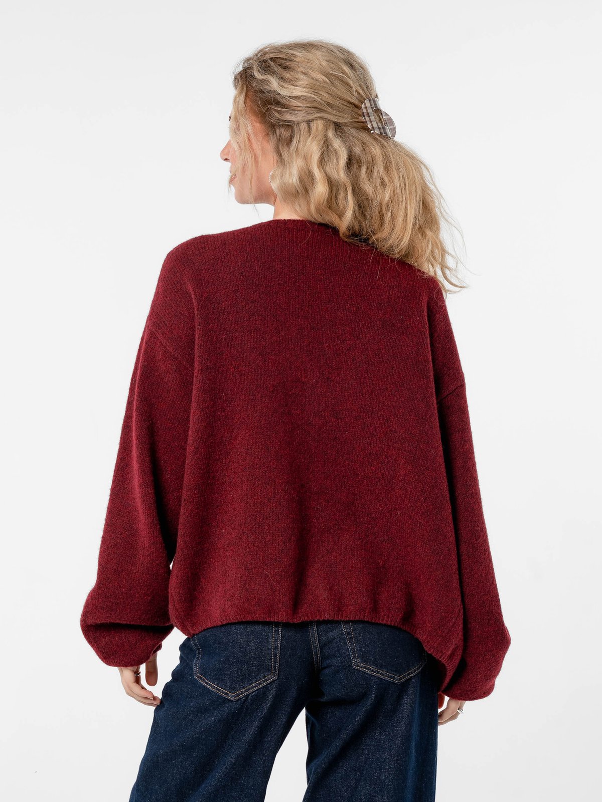 Løøv Dahlia Open Cardigan Maroon