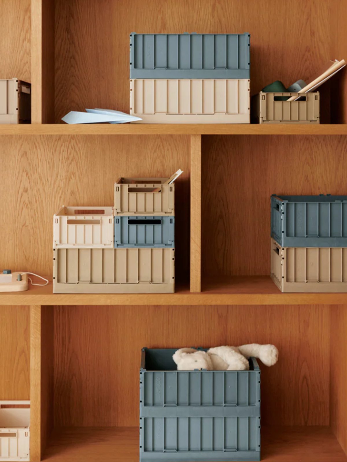 Liewood Weston Storage Box Medium 2-pack Whale Blue
