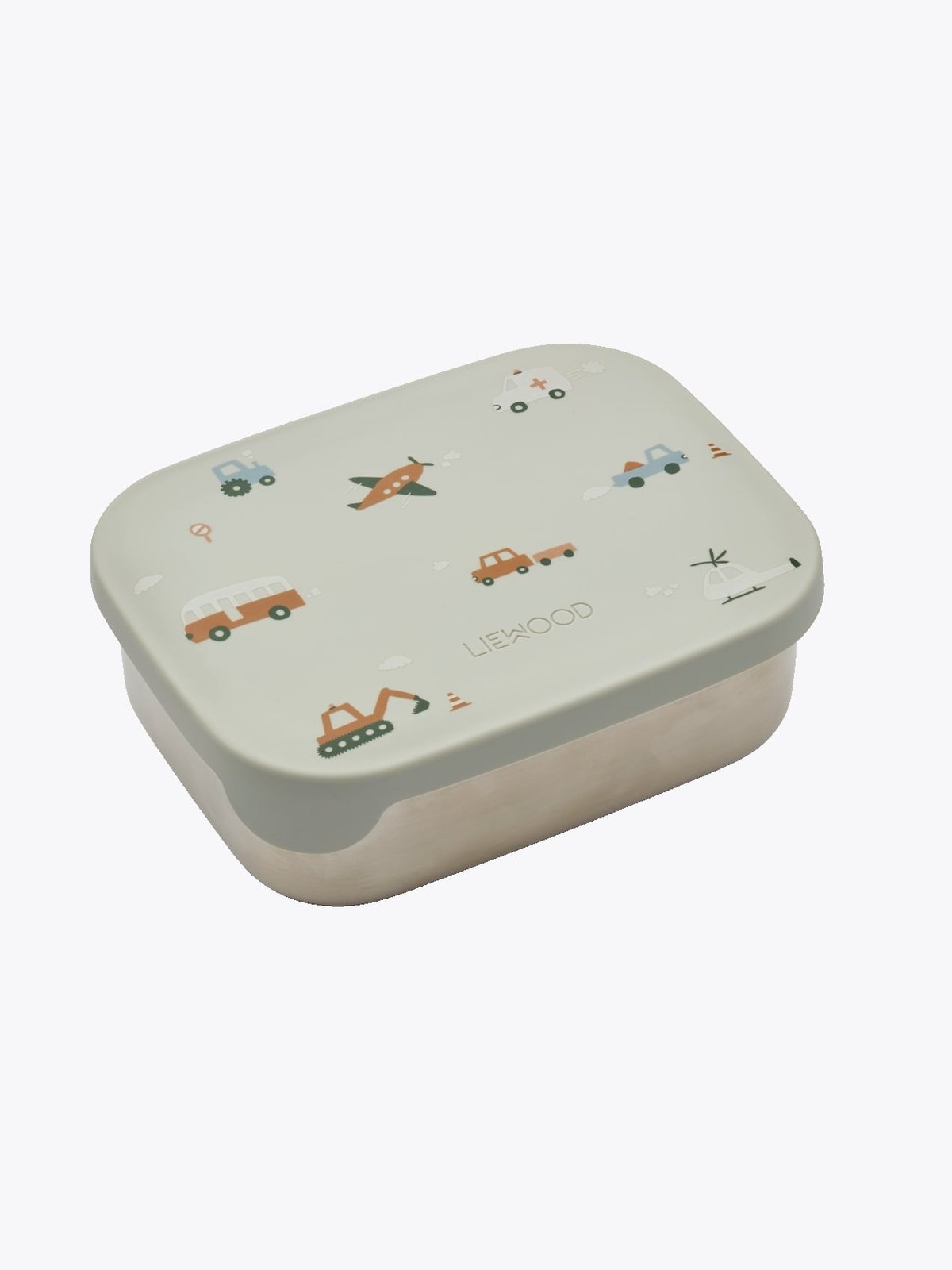 Liewood Arthur Printed Lunchbox Vehicles / Dove Blue Mix