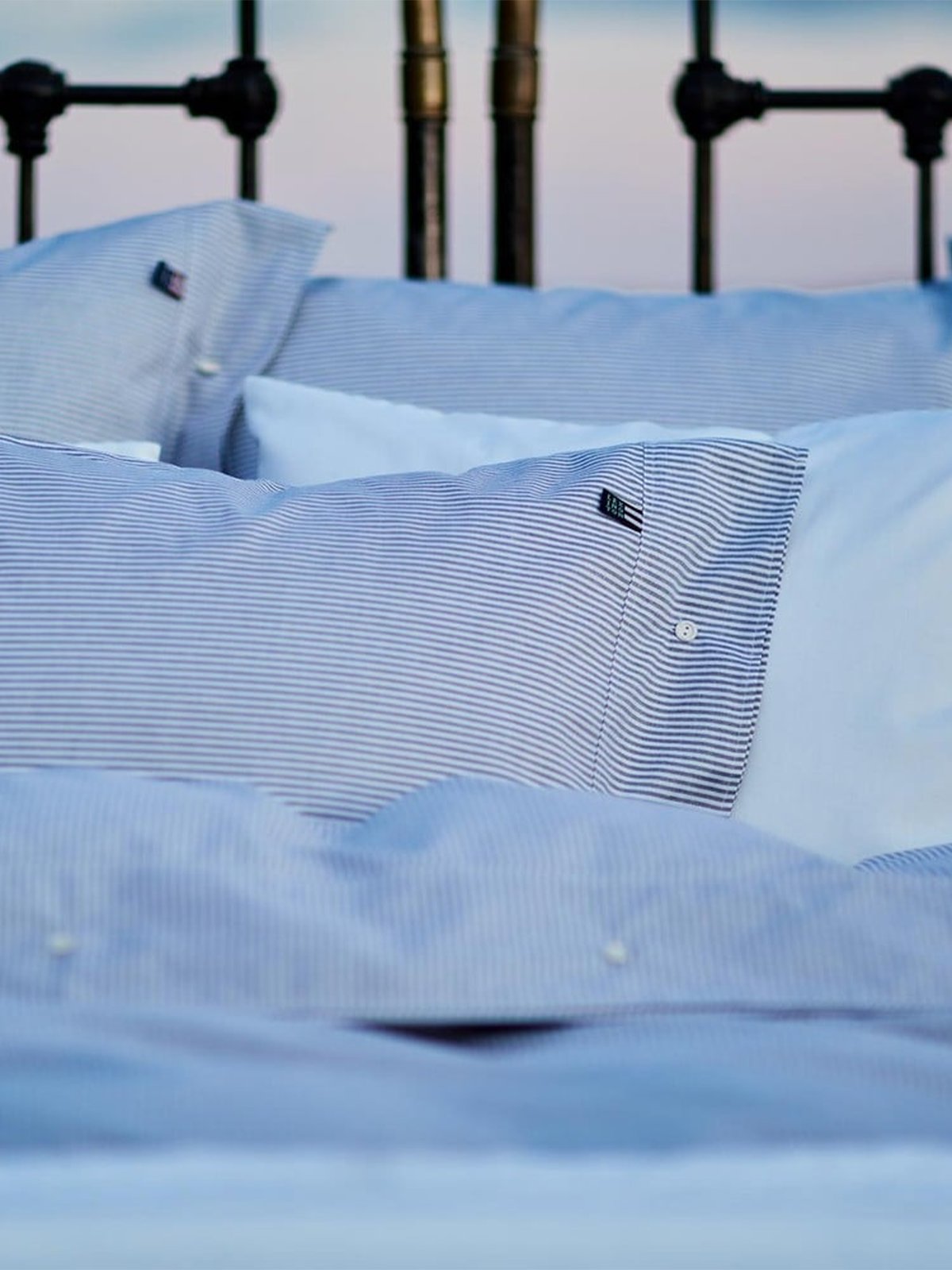 Lexington Pin Point Blue/White Duvet Blå / Hvit 140x220