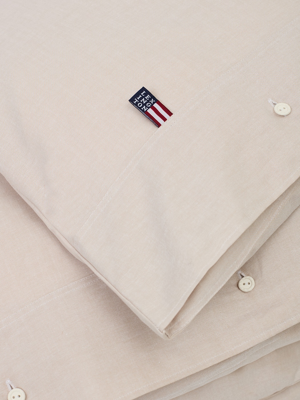 Lexington Pin Point Beige Cotton Duvet Cover Beige