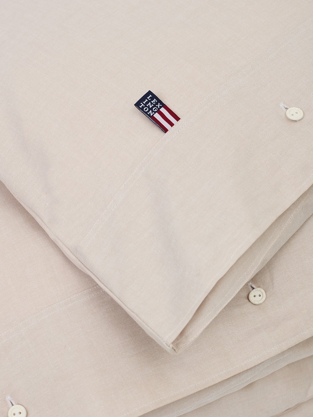 Lexington Pin Point Beige Cotton Duvet Cover Beige
