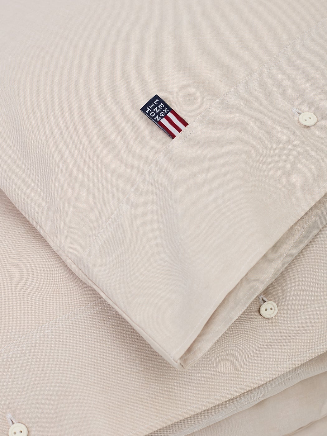 Lexington Pin Point Beige Cotton Duvet Cover Beige, størrelse: 200x220