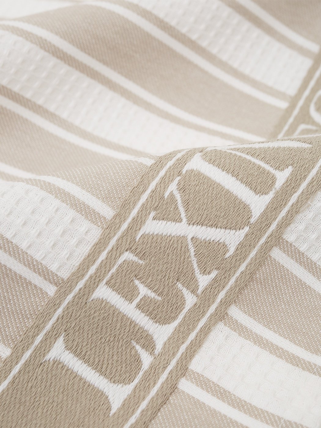 Lexington Icons Cotton Twill Waffle Striped Kitchen Towel 50x70 Beige / White