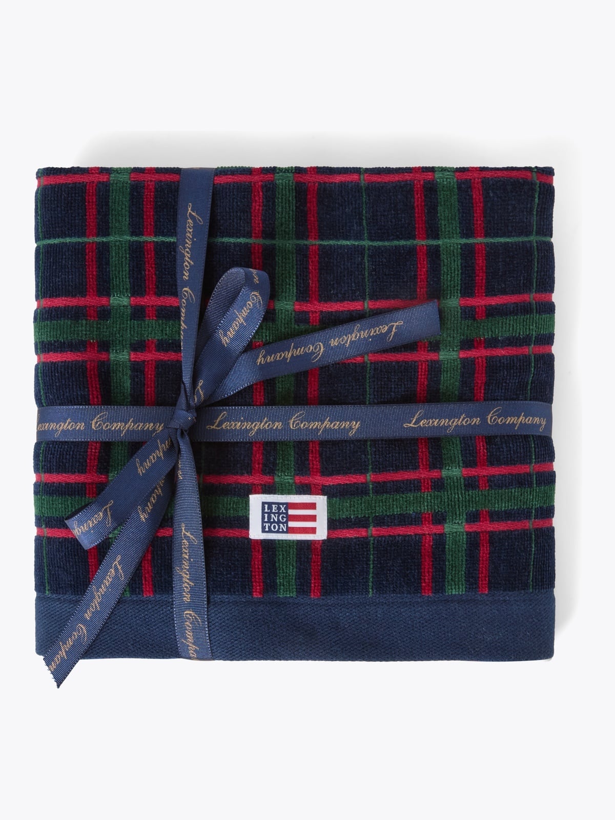Lexington Navy/Green Checked Towel 50x70 Set of 2 Flerfarget