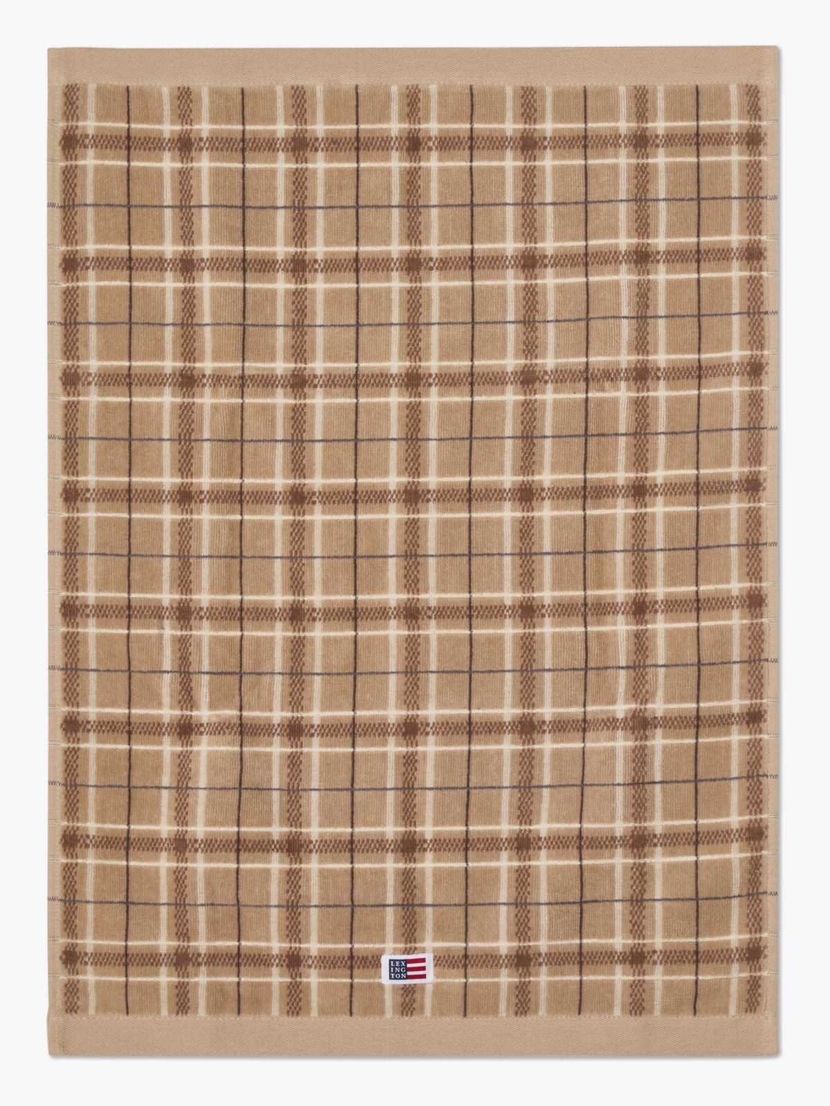 Lexington Beige/Gray Checked Towel 50x70 Set of 2 Beige