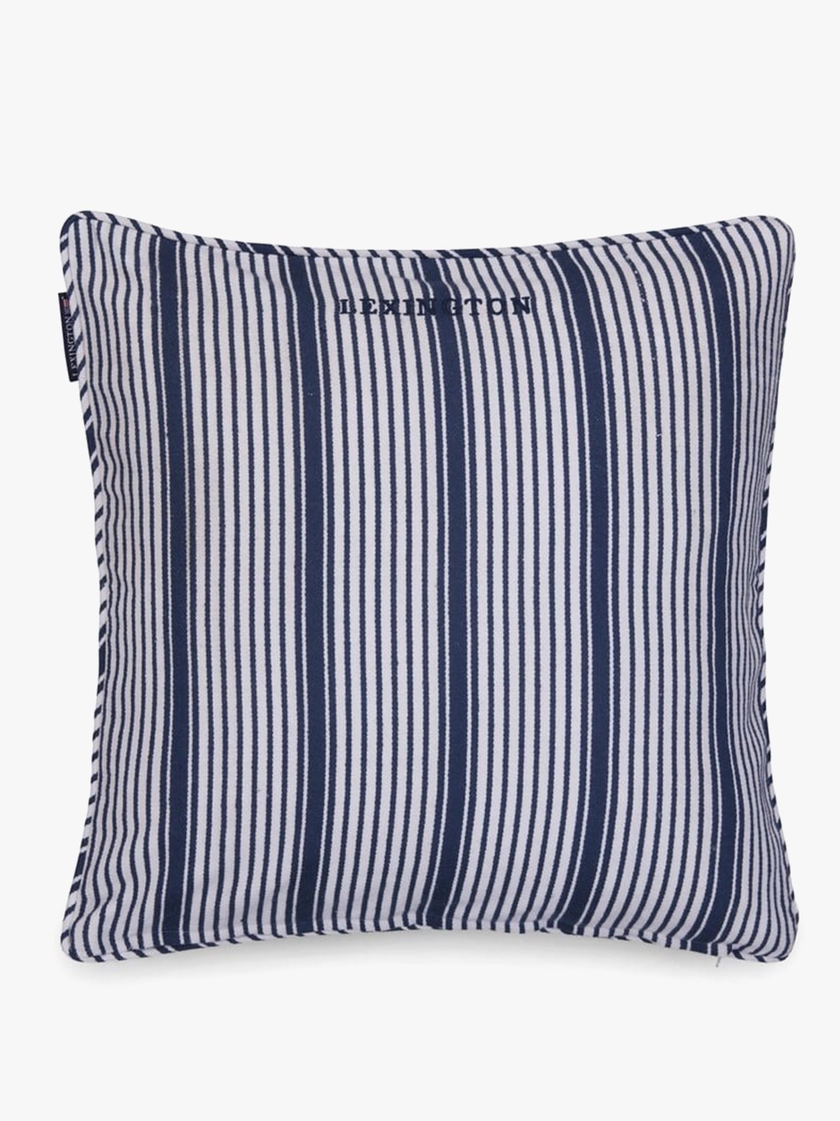 Lexington Classic Striped Organic Cotton Twill Pillow Cover 50x50 Marineblå / Hvit