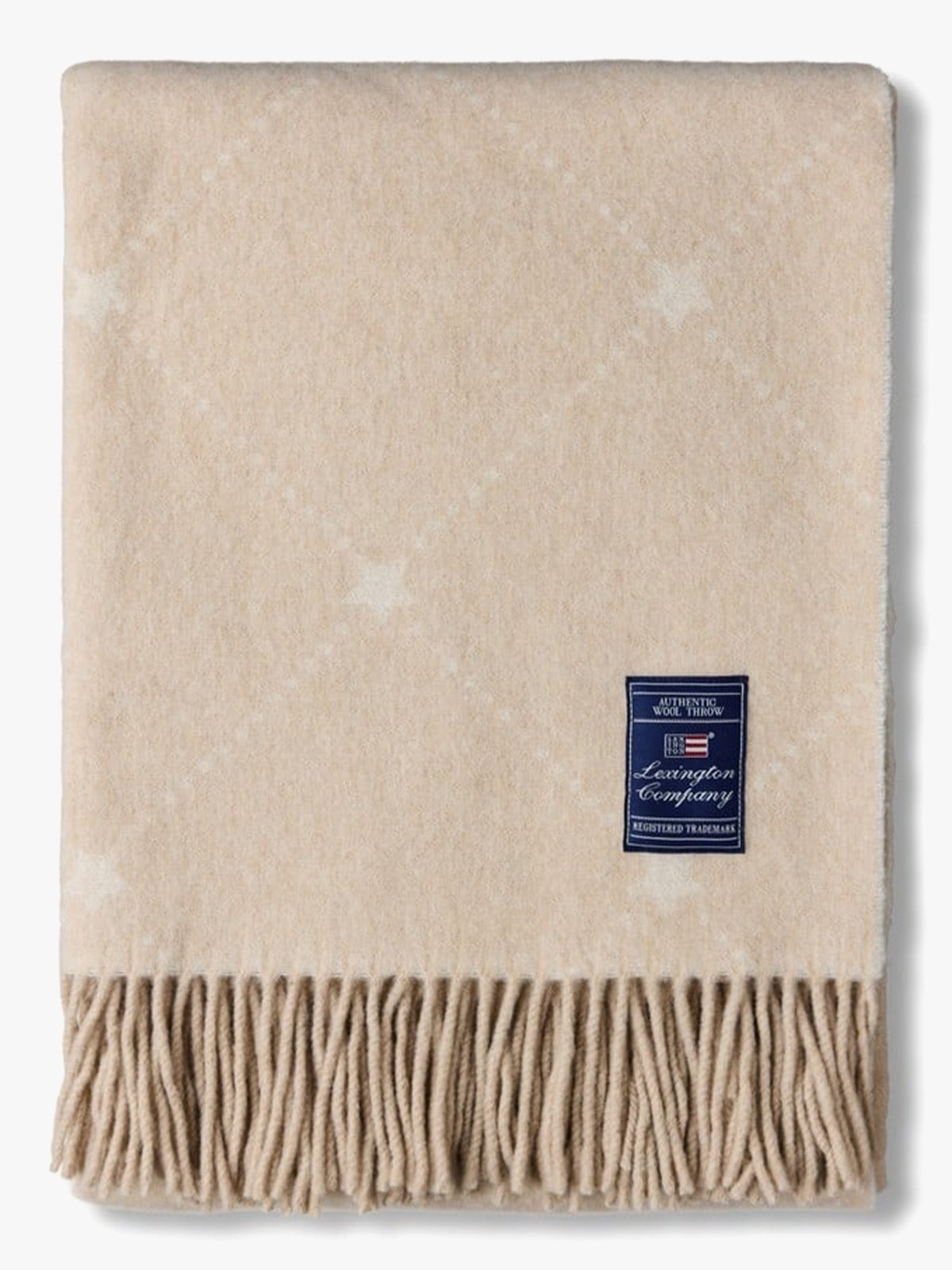 Lexington Signature Star Recycled Wool Throw 130x170 Beige