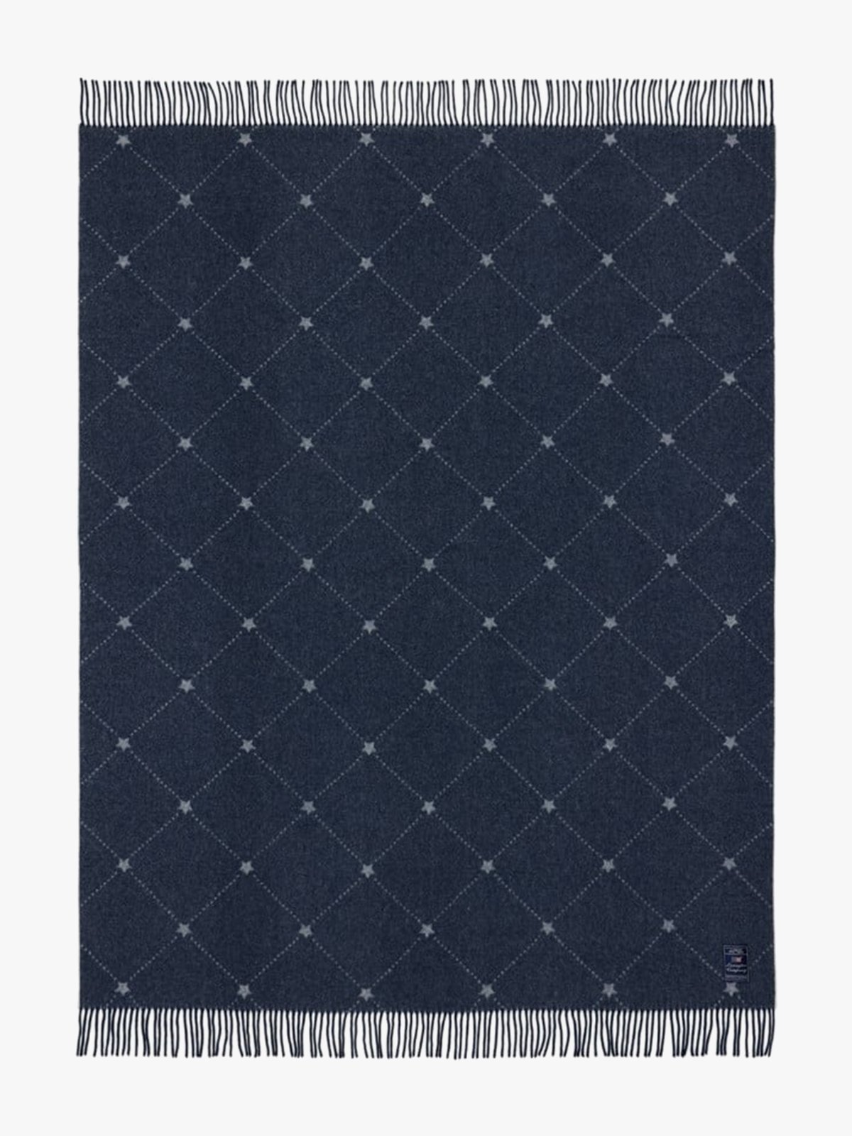 Lexington Signature Star Recycled Wool Throw 130x170 Marineblå