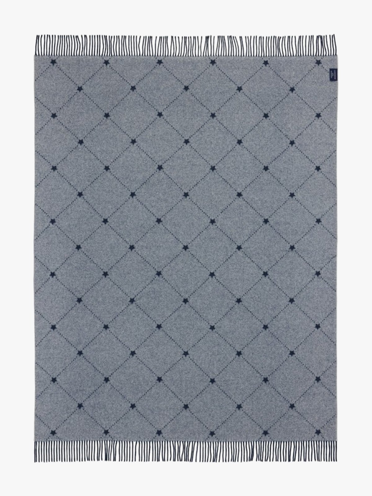 Lexington Signature Star Recycled Wool Throw 130x170 Marineblå