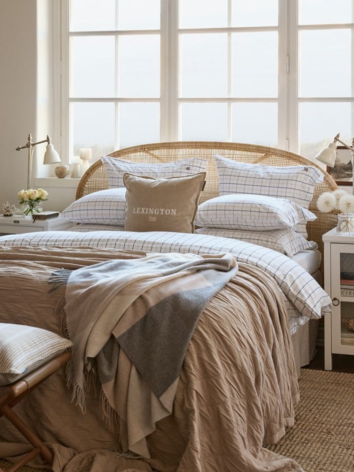 Lexington Checked Recycled Wool Throw 130x170 Flerfarget