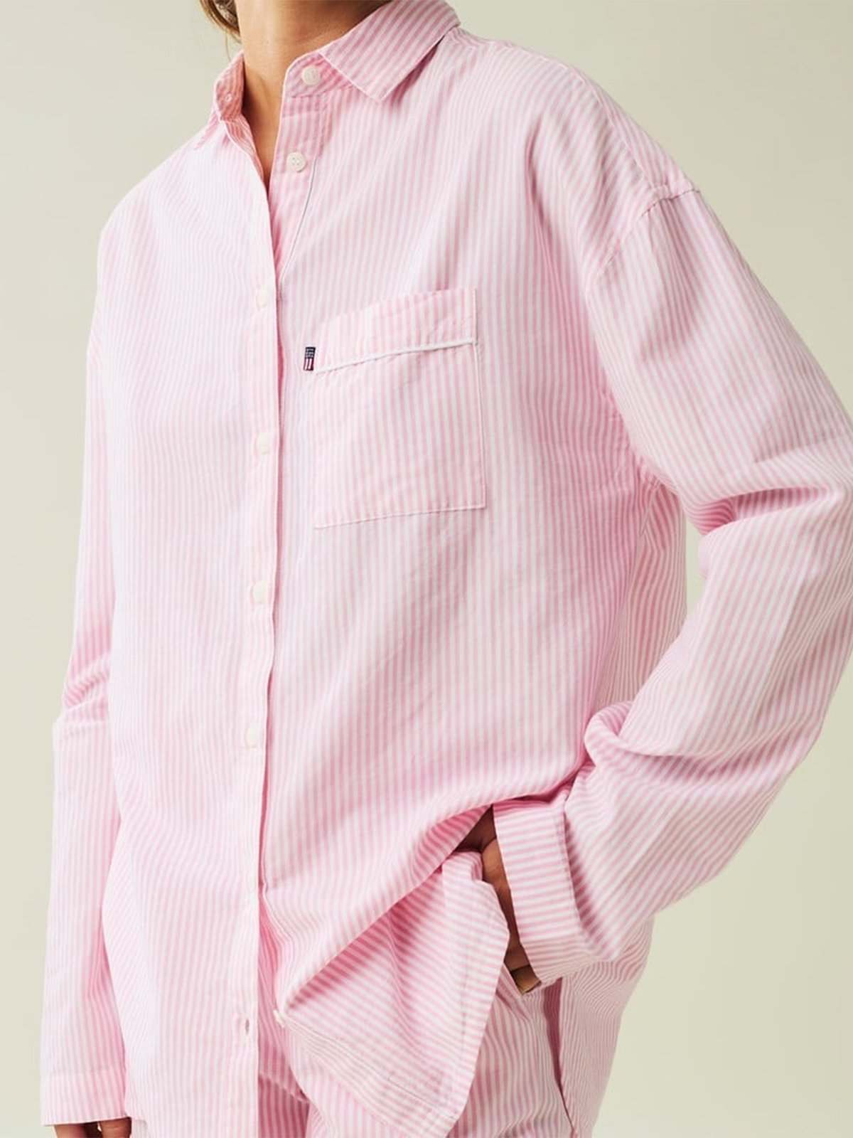Lexington ICONS Jennifer Organic Cotton Light Oxford Pajama Pink