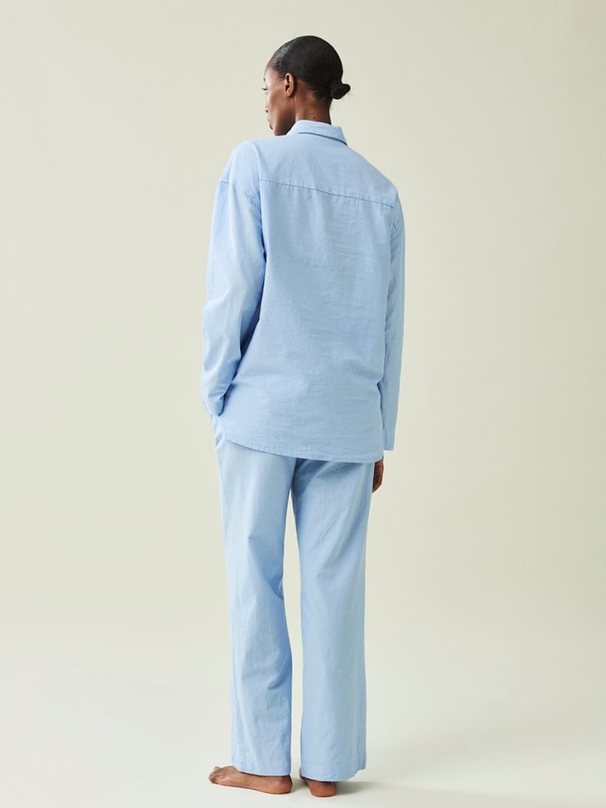 Lexington ICONS Jennifer Organic Cotton Light Oxford Pajama Blue