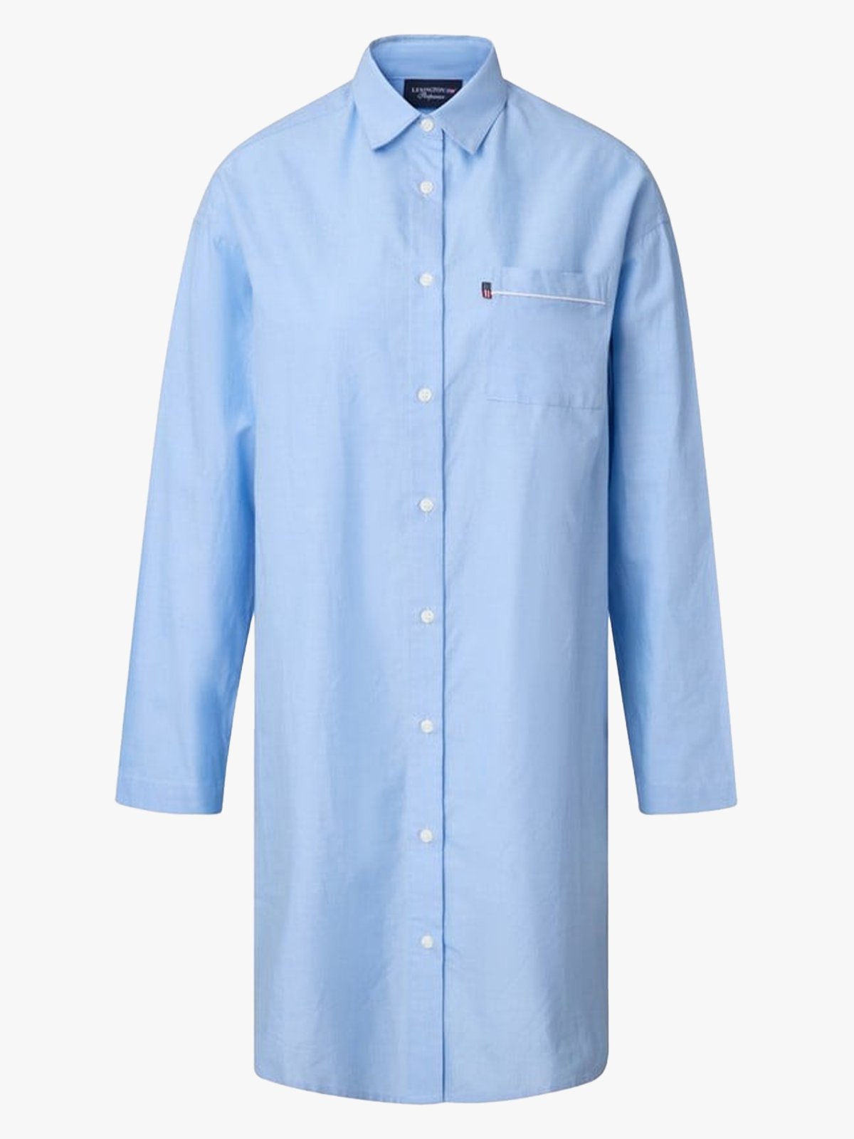 Lexington ICONS Luna Organic Cotton Light Oxford Nightshirt Blå