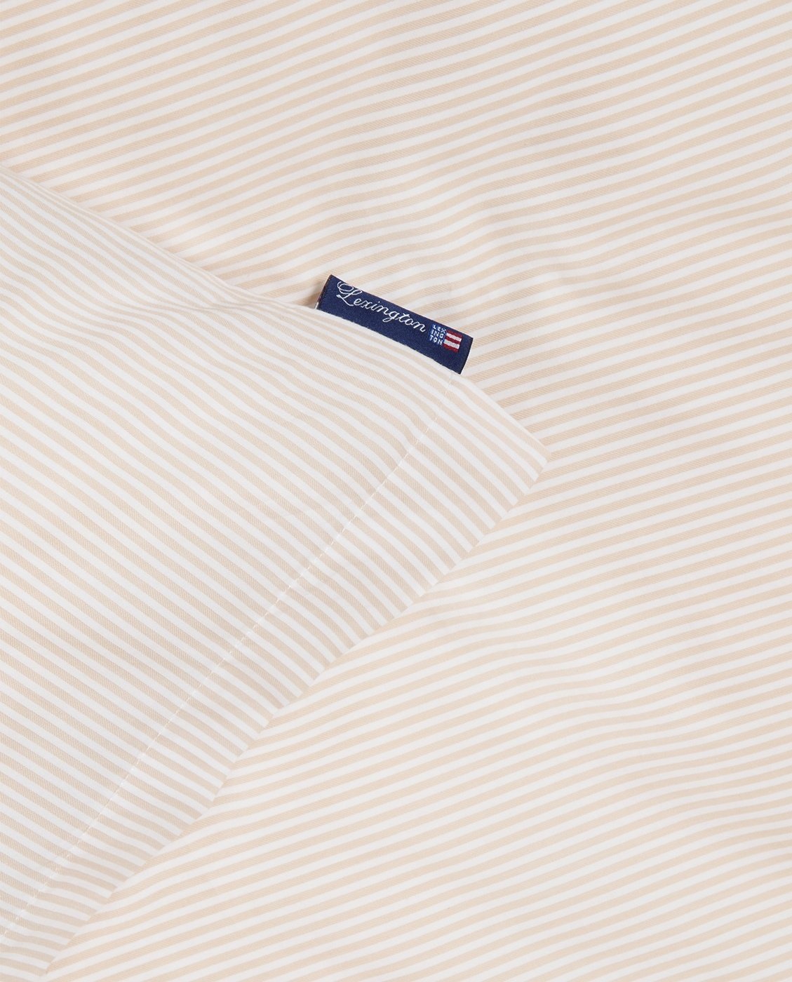 Lexington Beige/White Striped Cotton Sateen Bed Set 140x200/50x70 Beige, 200x220