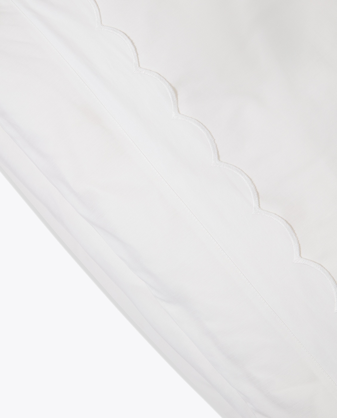Lexington White Cotton Percale Scallop Wing Bed Set 140x200/50x70 White, 200x220