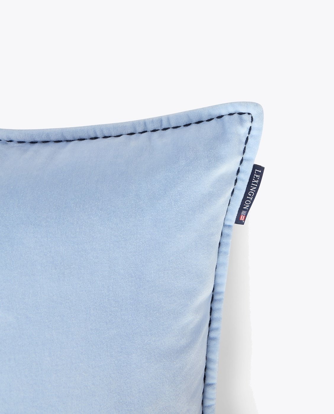 Lexington Blue Logo Organic Cotton Velvet Pillow Cover 50x50 Blå