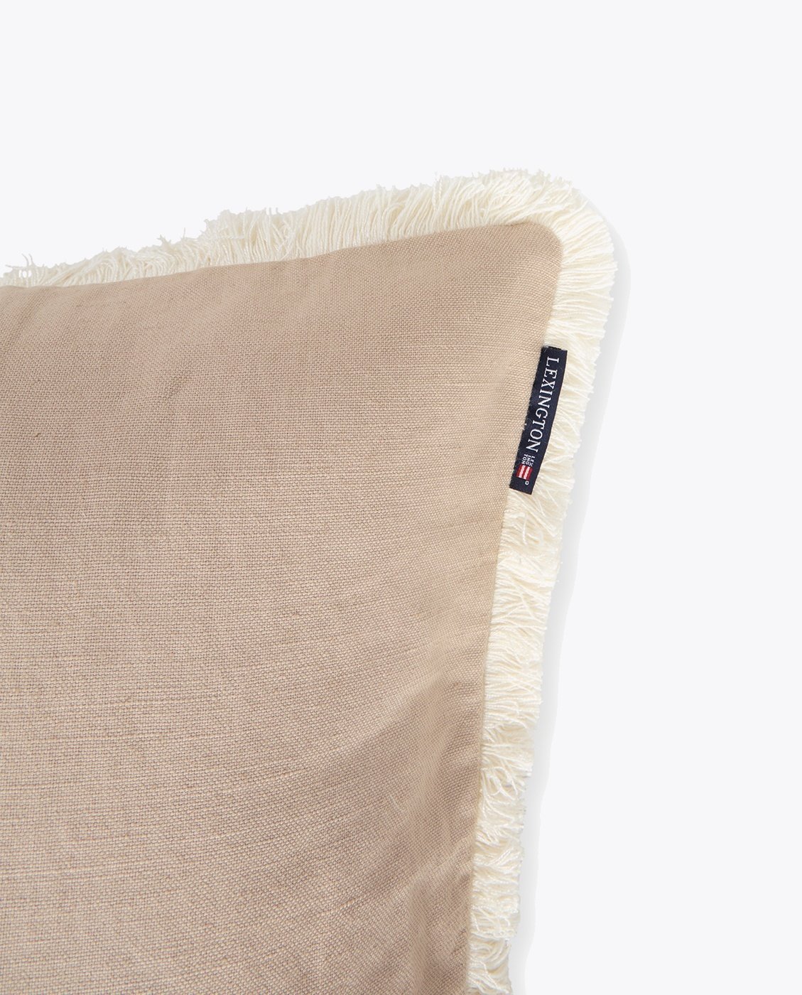 Lexington Linen/Cotton Fringe Pillow Cover 50x50 Beige