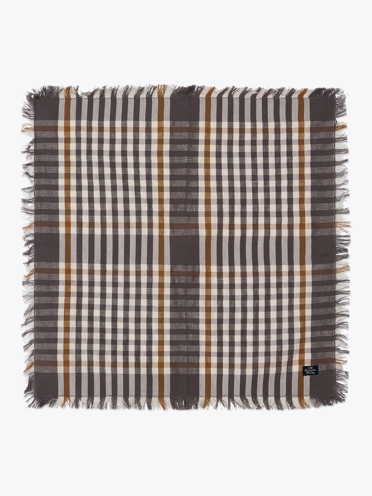 Lexington Checked Linen/Cotton Napkin with Fringes 50x50 Flerfarget