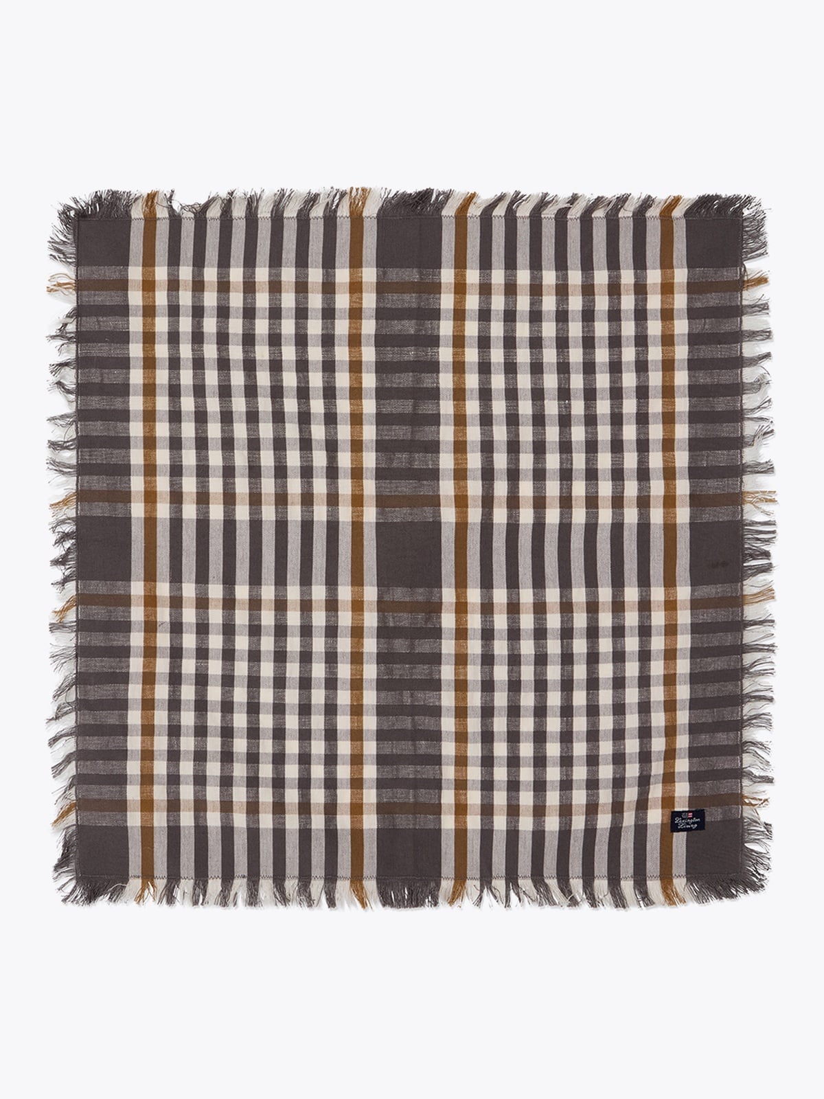 Lexington Checked Linen/Cotton Napkin with Fringes 50x50 Flerfarget