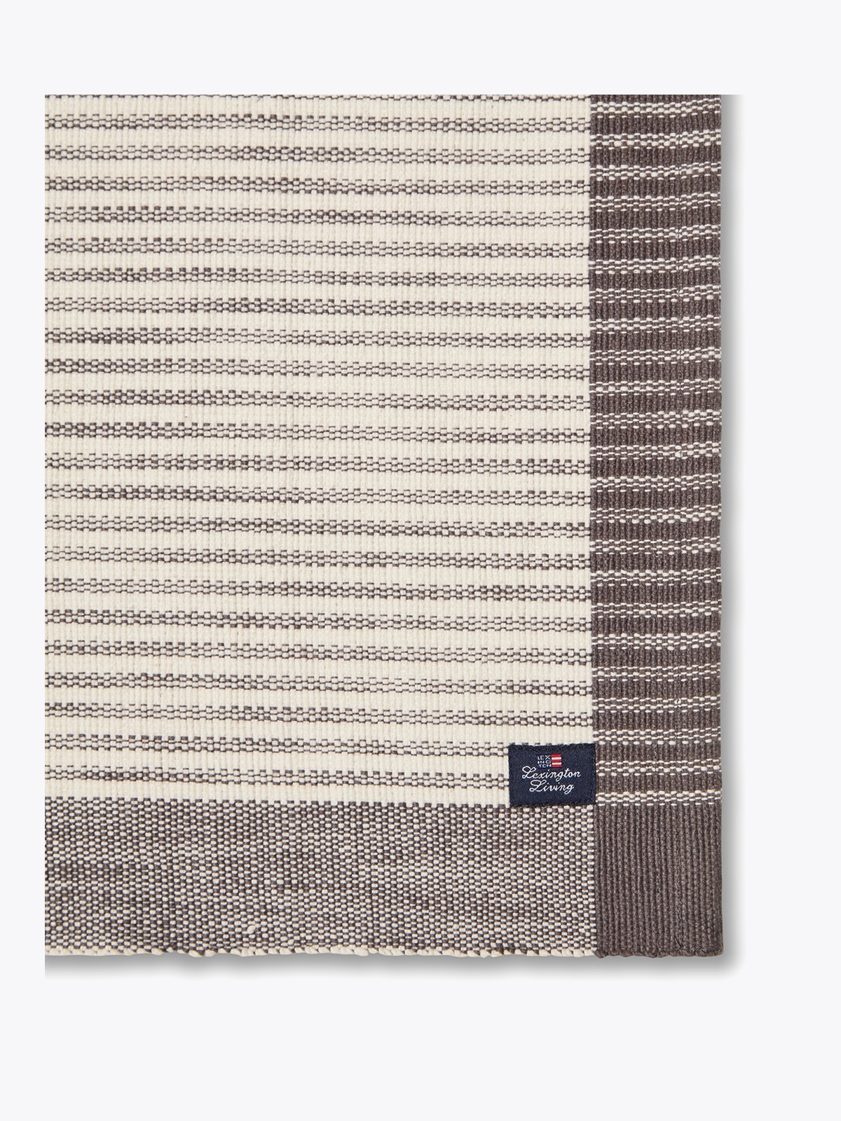 Lexington Striped Organic Cotton Rib Placemat 40x50 Grå