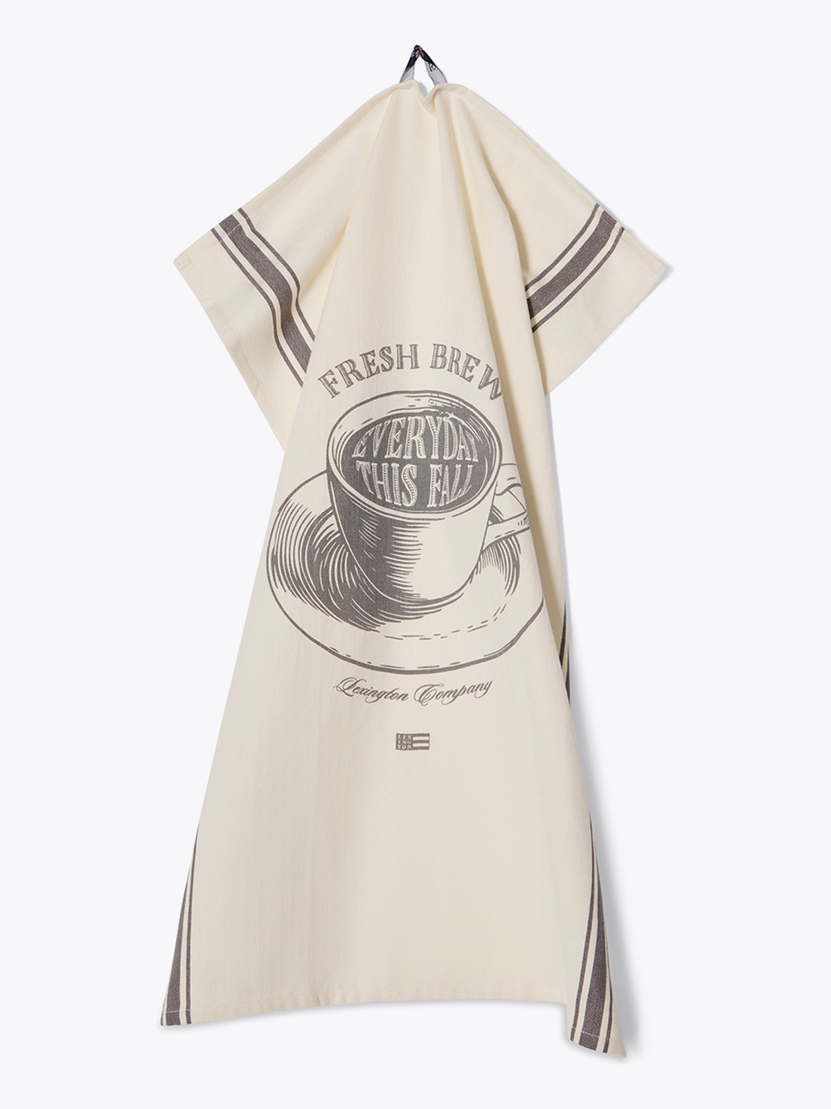 Lexington Fresh Brew Printed Org Cotton Kitchen Towel 50x70 Hvit