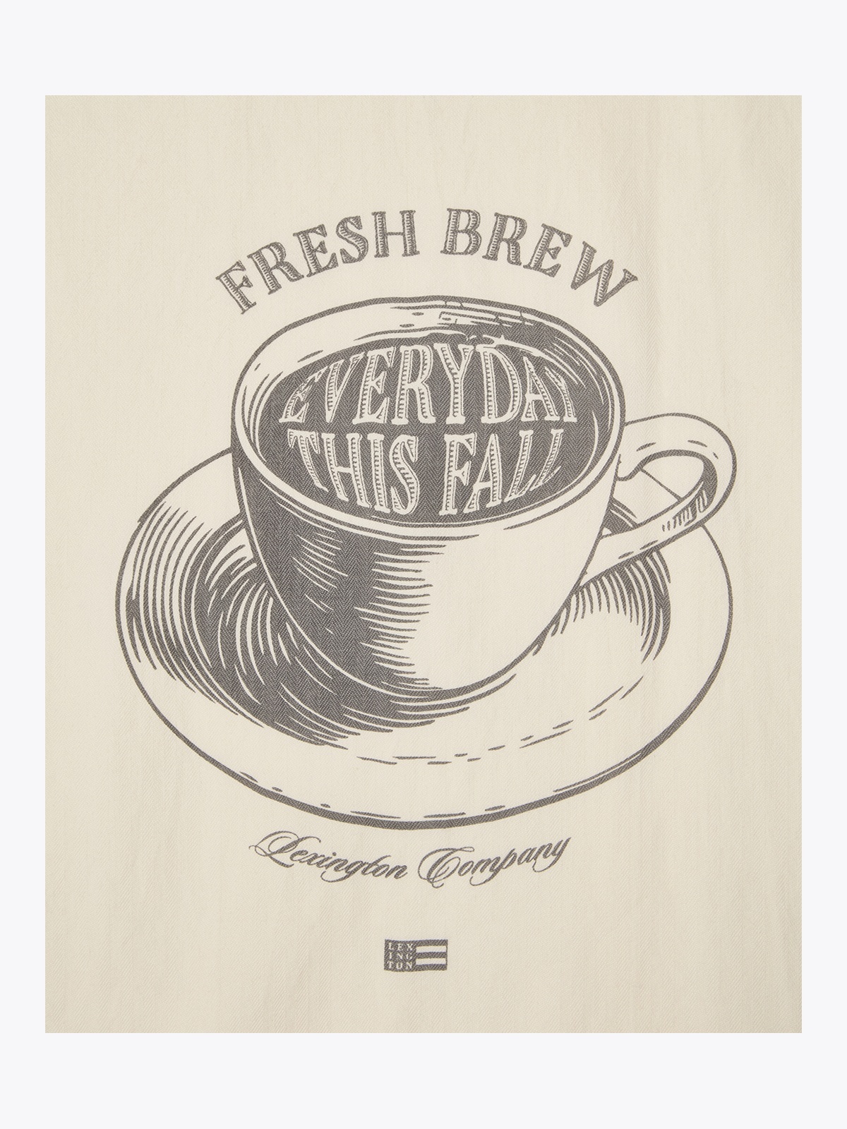 Lexington Fresh Brew Printed Org Cotton Kitchen Towel 50x70 Hvit