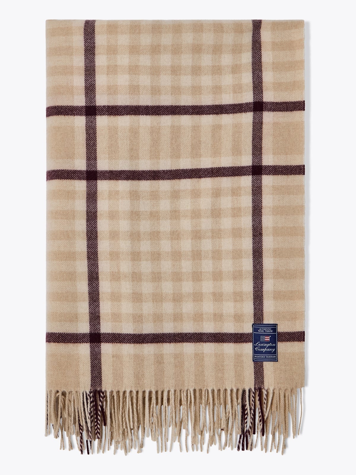 Lexington Checked Recycled Wool 130x170 Beige