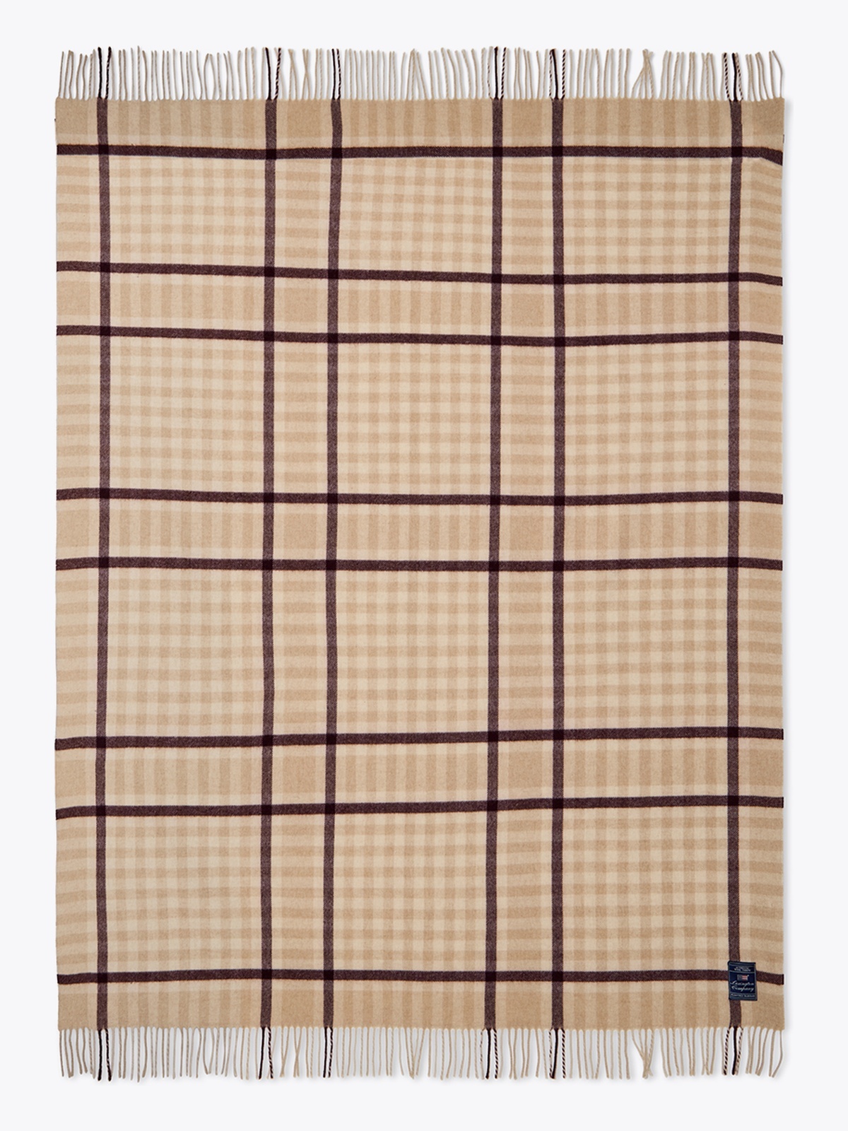 Lexington Checked Recycled Wool 130x170 Beige