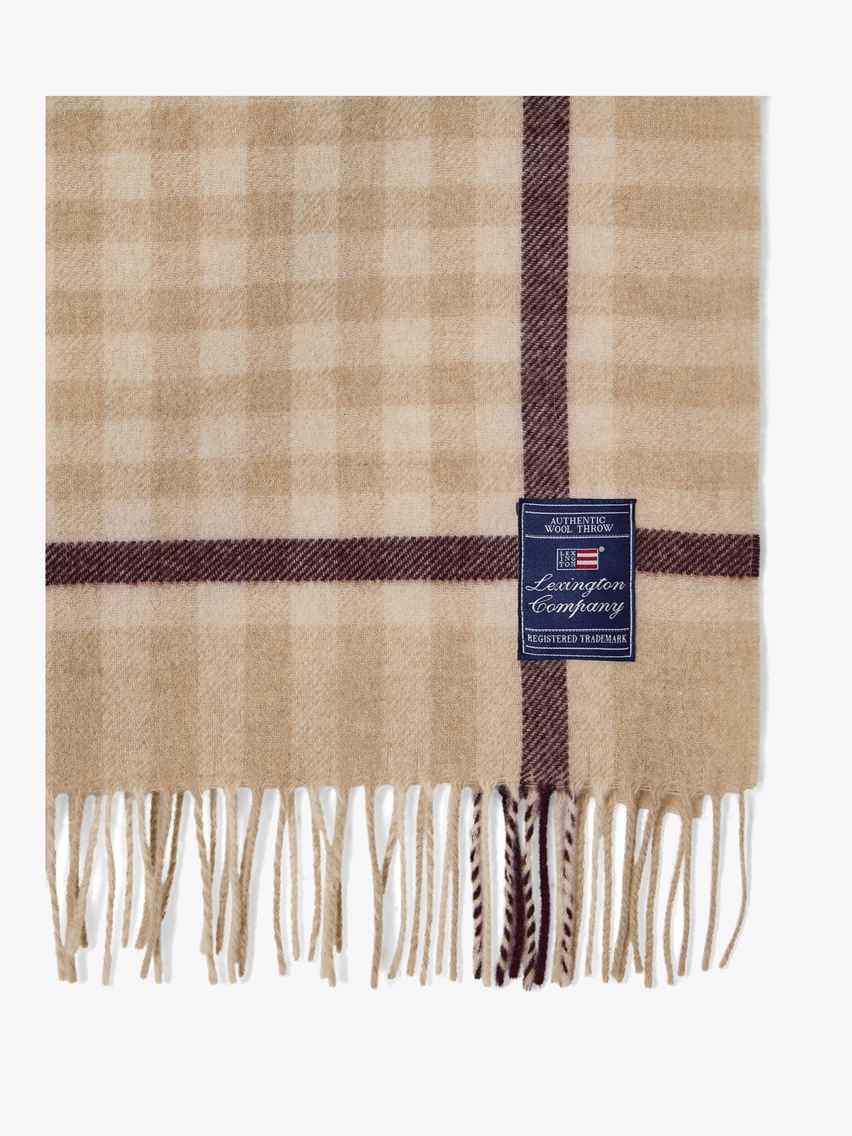 Lexington Checked Recycled Wool 130x170 Beige