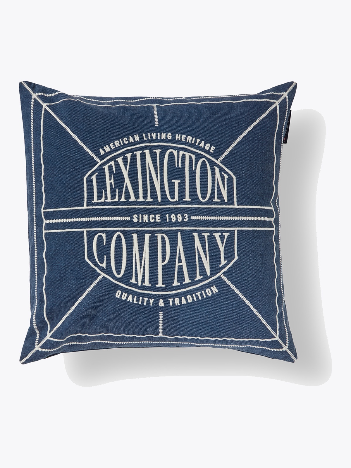 Lexington Logo Washed Organic Cotton Pillow Cover 50x50 Blå
