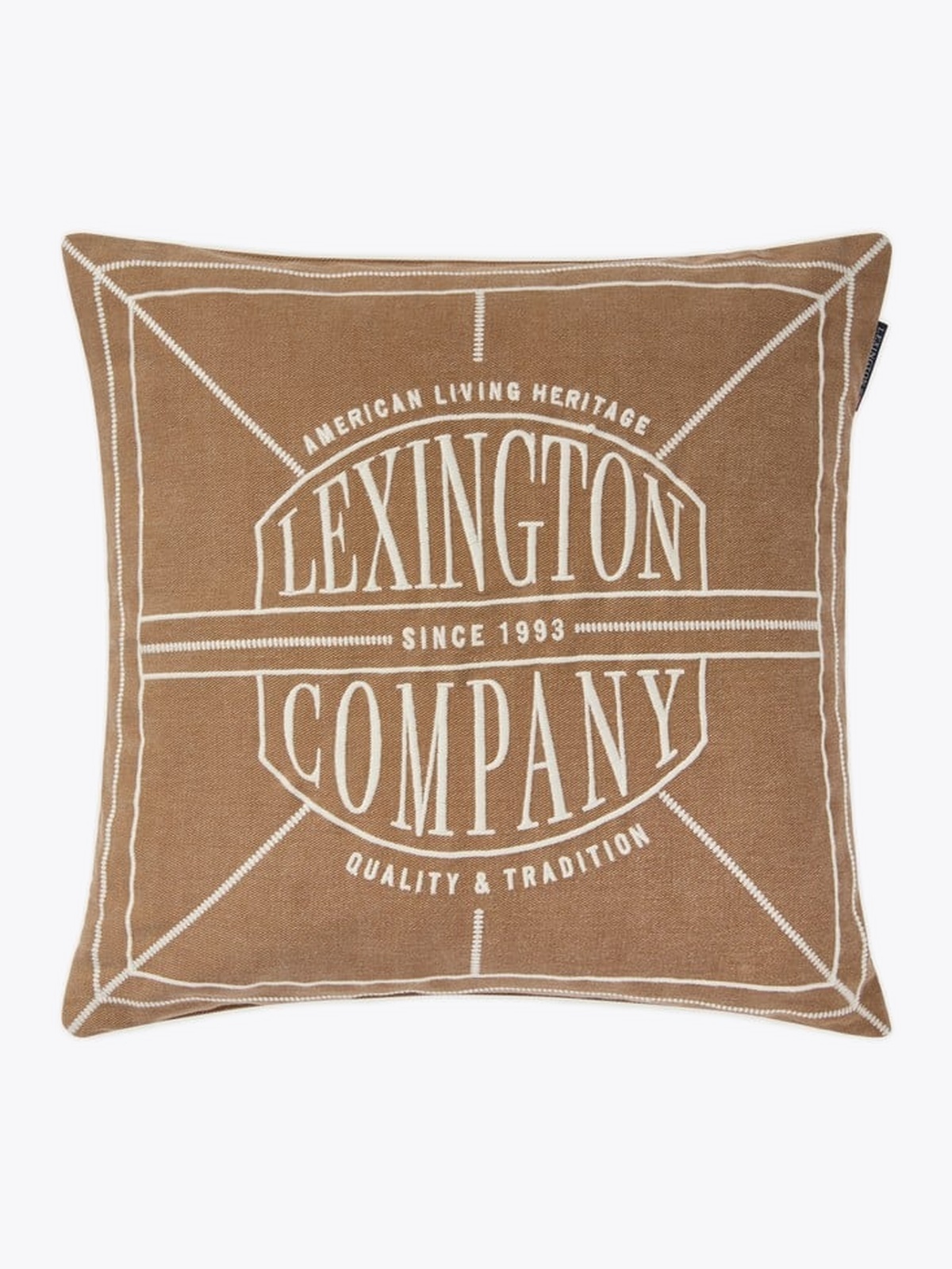 Lexington Logo Washed Organic Cotton Pillow Cover 50x50 Lys Beige