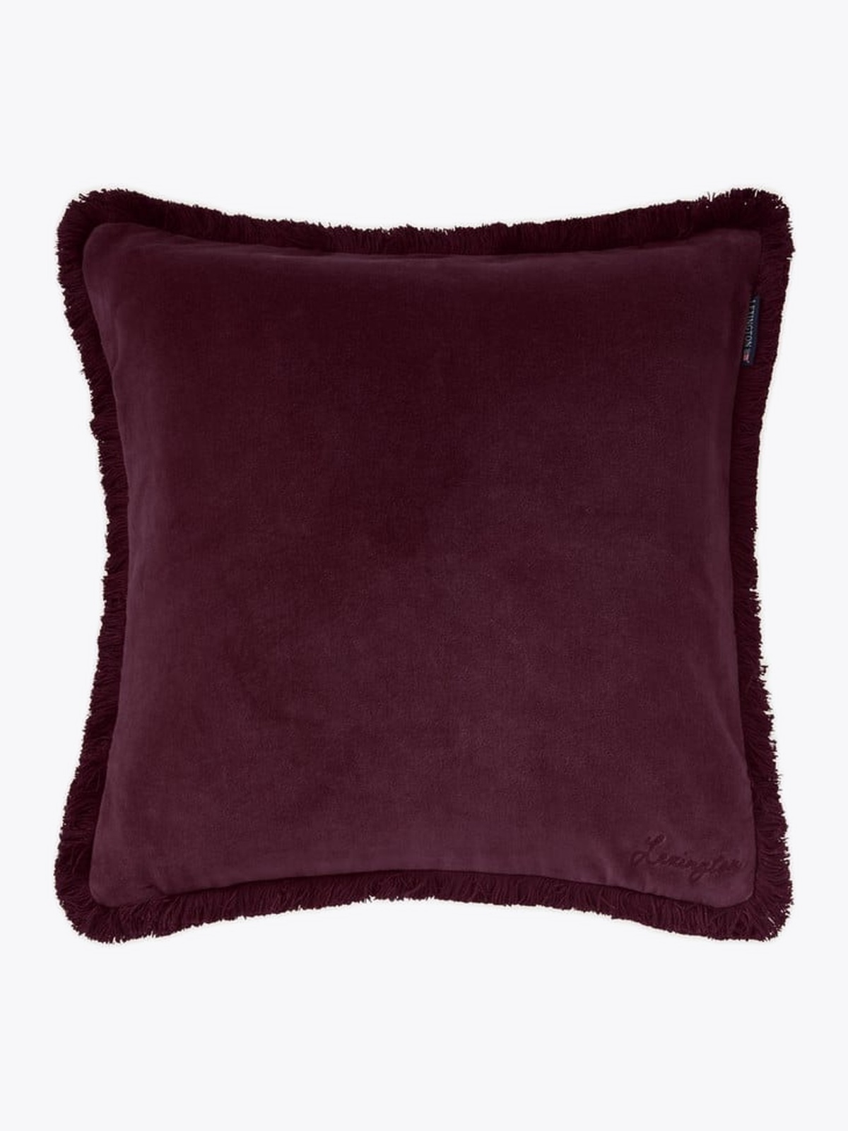 Lexington Fringe Organic Cotton Velvet Pillow Cover 50x50 Fig