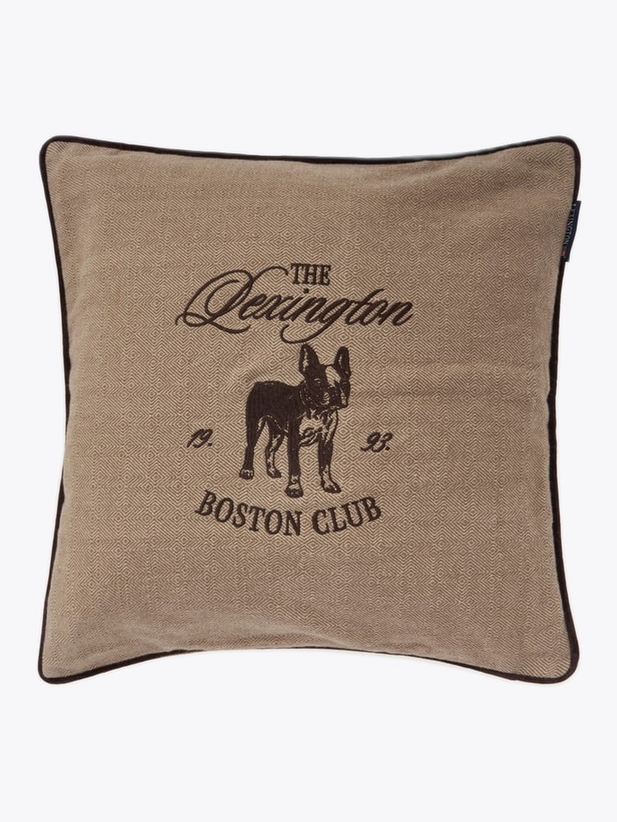 Lexington Boston Club Organic Cotton Tweed Pillow Cover 50x50 Beige/Brun
