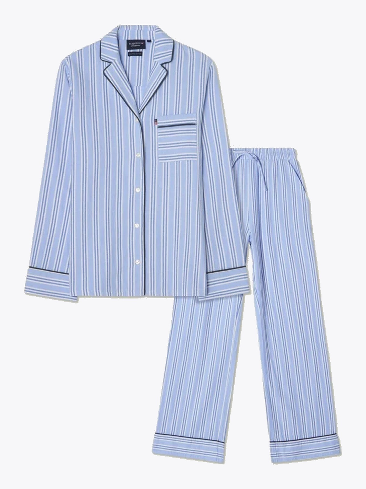 Lexington Flannel Pajama Set Blå/hvite striper