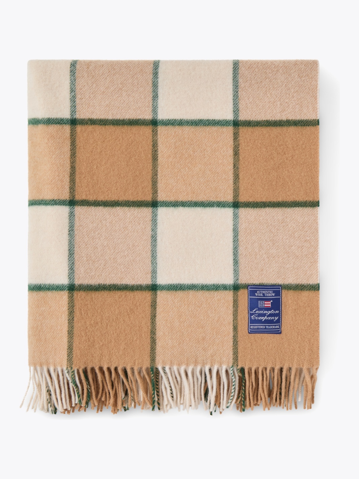 Lexington Checked Recycled Wool Throw 130x170 - Beige | Getinspired.no
