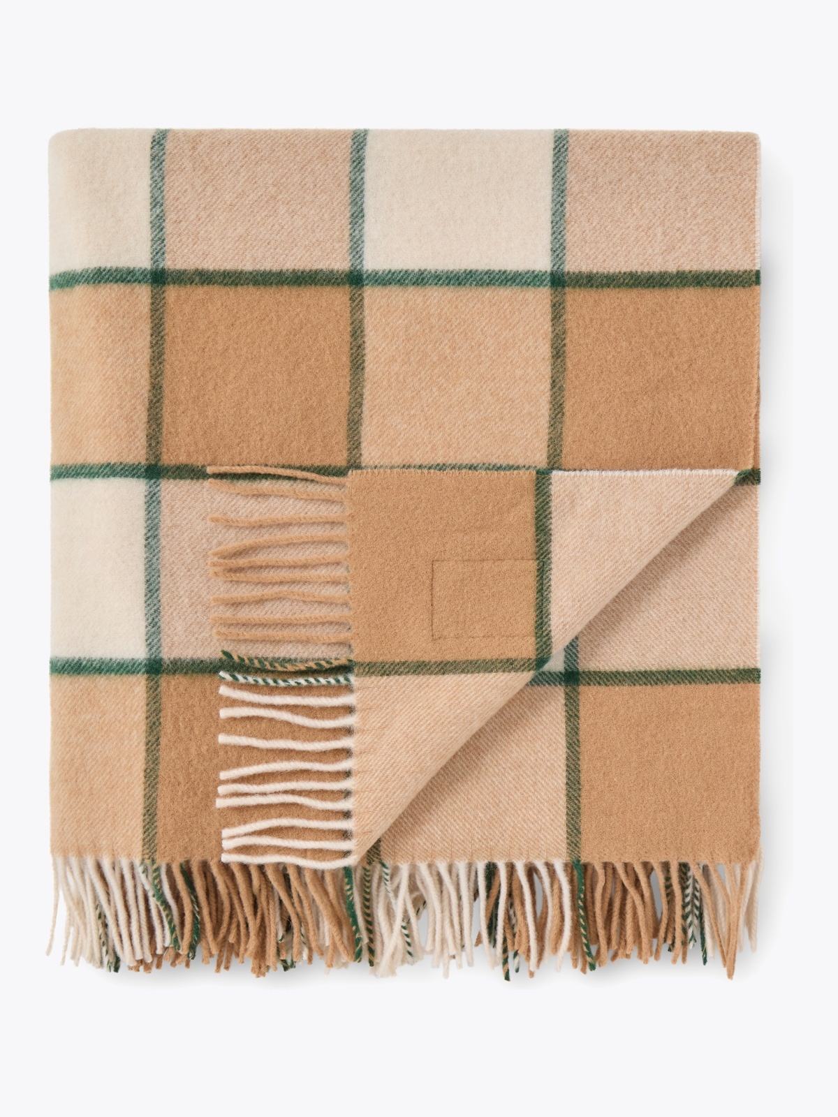 Lexington Checked Recycled Wool Throw 130x170 Beige