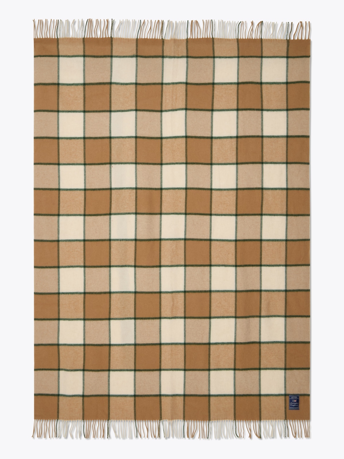 Lexington Checked Recycled Wool Throw 130x170 Beige