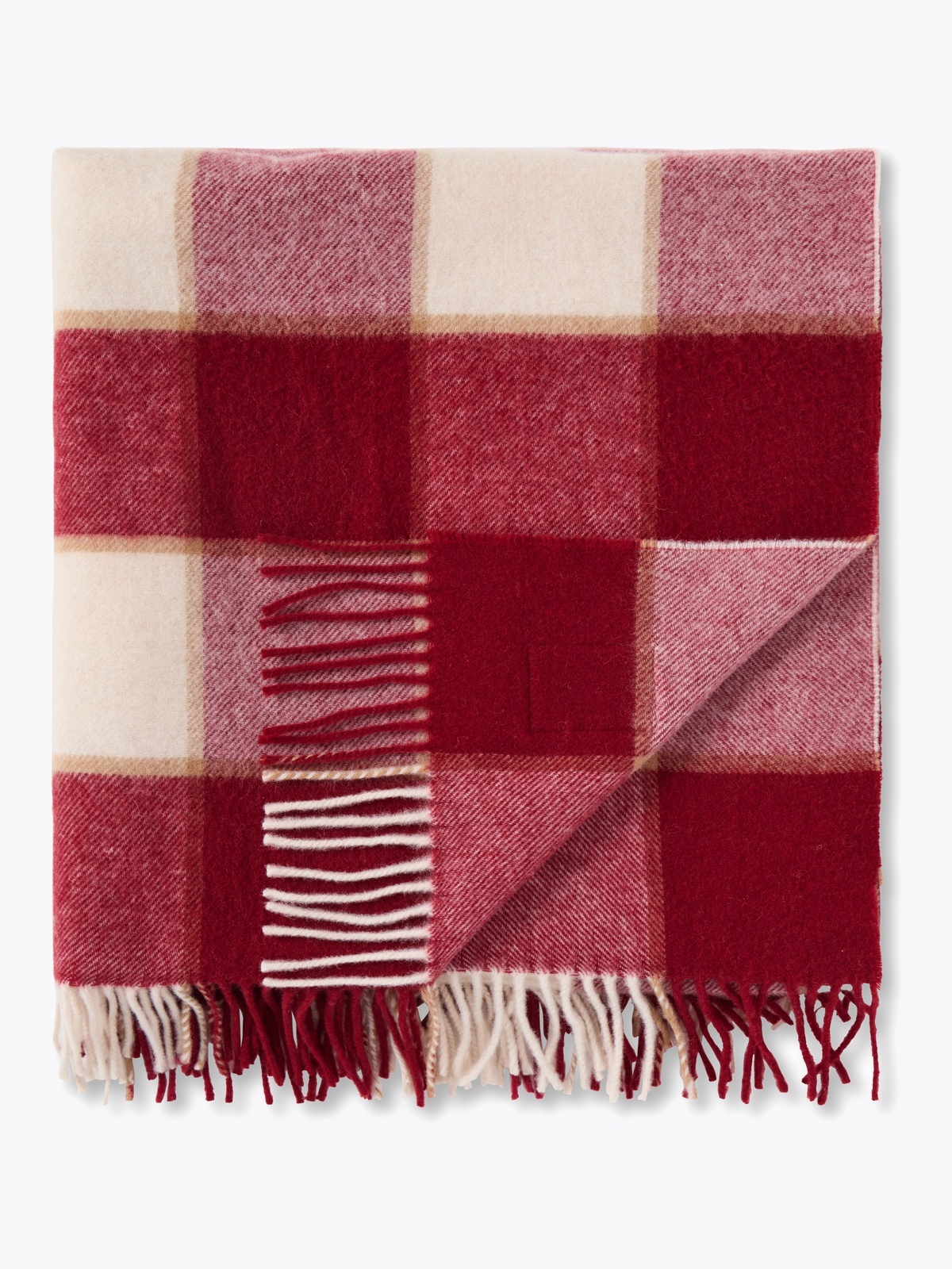Lexington Checked Recycled Wool Throw 130x170 Rød
