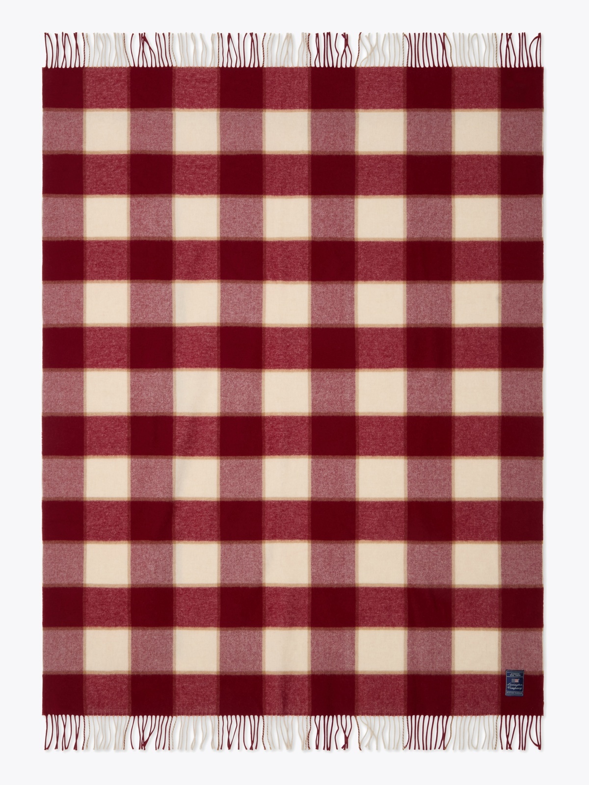 Lexington Checked Recycled Wool Throw 130x170 - Rød | Getinspired.no