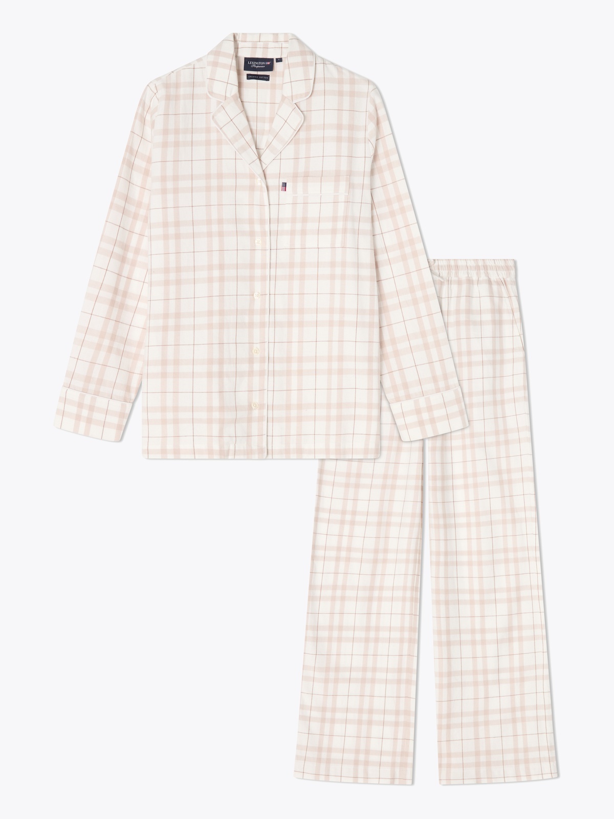 Lexington Organic Cotton Flannel Pajama Set Beige