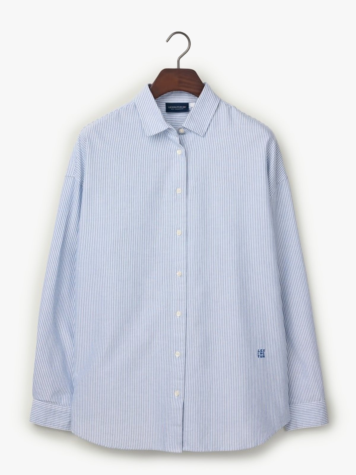 Lexington Pernilla Organic Cotton Oxford Shirt Hvit / Blå