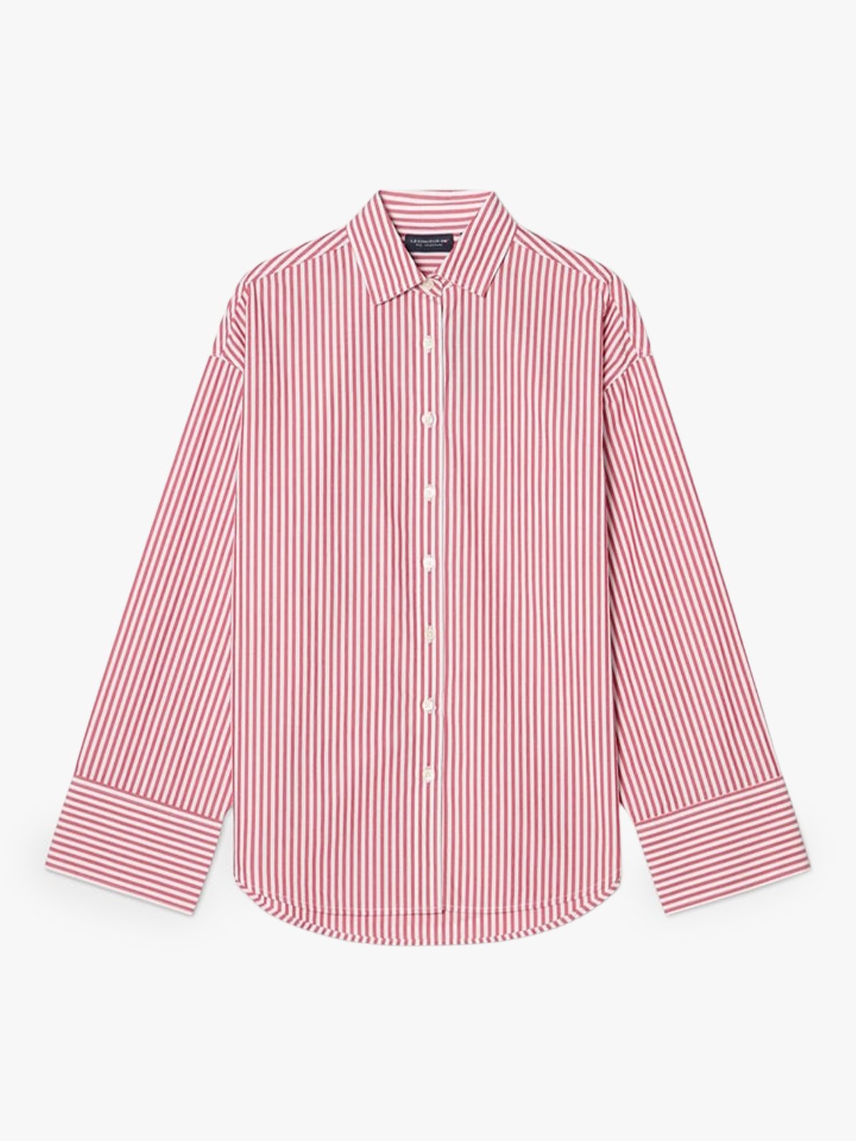 Lexington Casual Organic Cotton Poplin Shirt Rød / Hvit