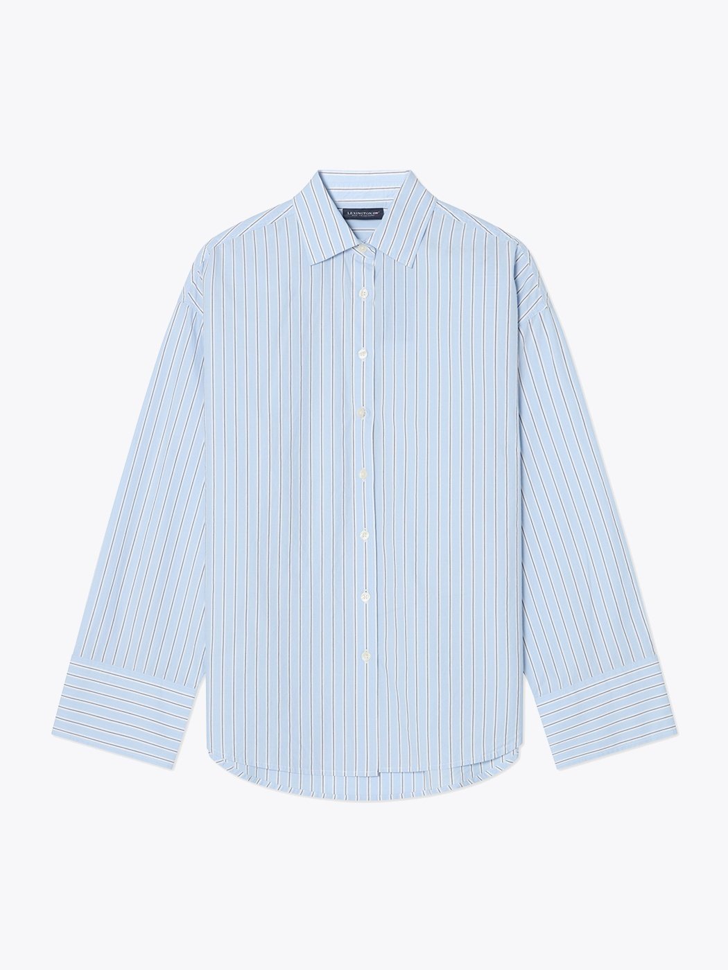 Lexington Casual Organic Cotton Poplin Shirt Blå multistripe