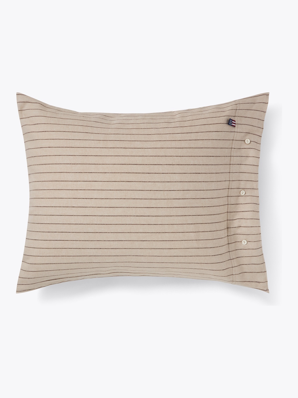 Lexington Beige/Brown Pin Striped Cotton Flannel Bed Set 140x200/50x70 Beige