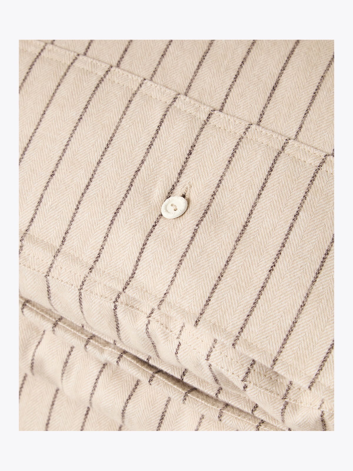 Lexington Beige/Brown Pin Striped Cotton Flannel Bed Set 140x200/50x70 Beige