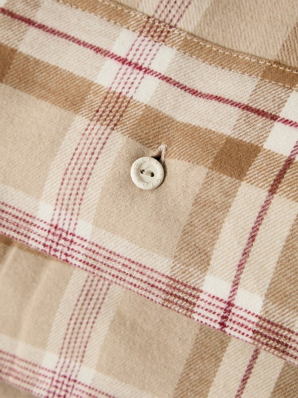 Lexington Pin Striped Cotton Flannel Bed Set 140x200/50x70 Fudge / Beige / Fig